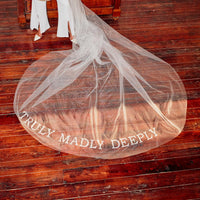 Embroidered wedding/bridal veil -Truly Deeply Madly Veil