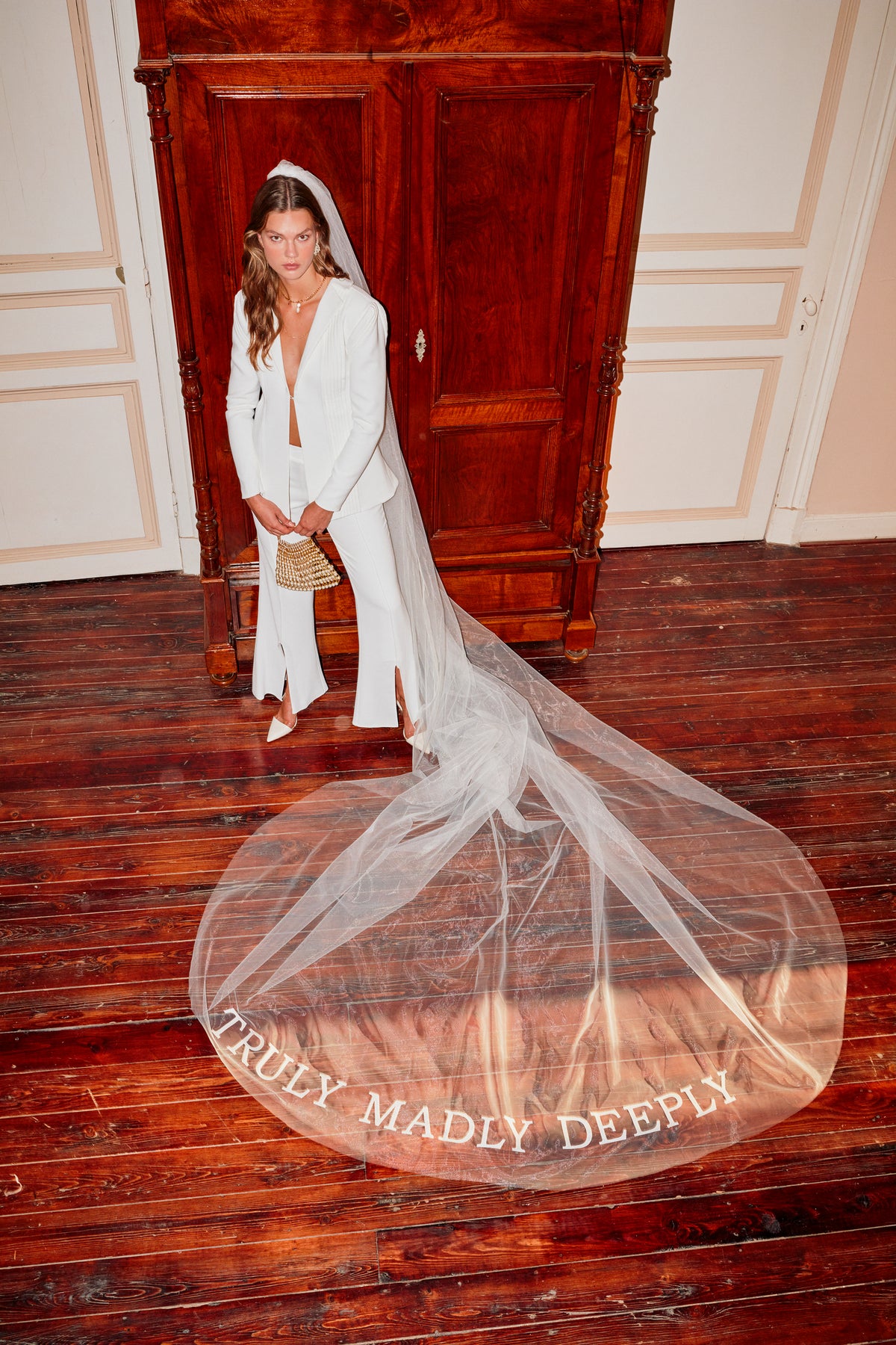 Embroidered wedding/bridal veil -Truly Deeply Madly Veil