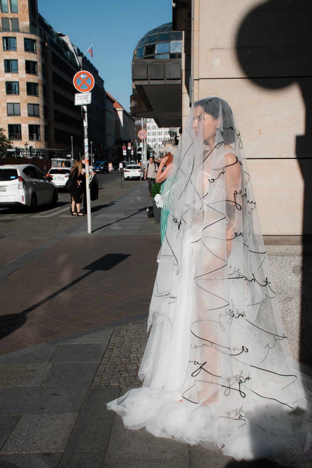 Embroidered wedding/bridal veil - LOVE POEM