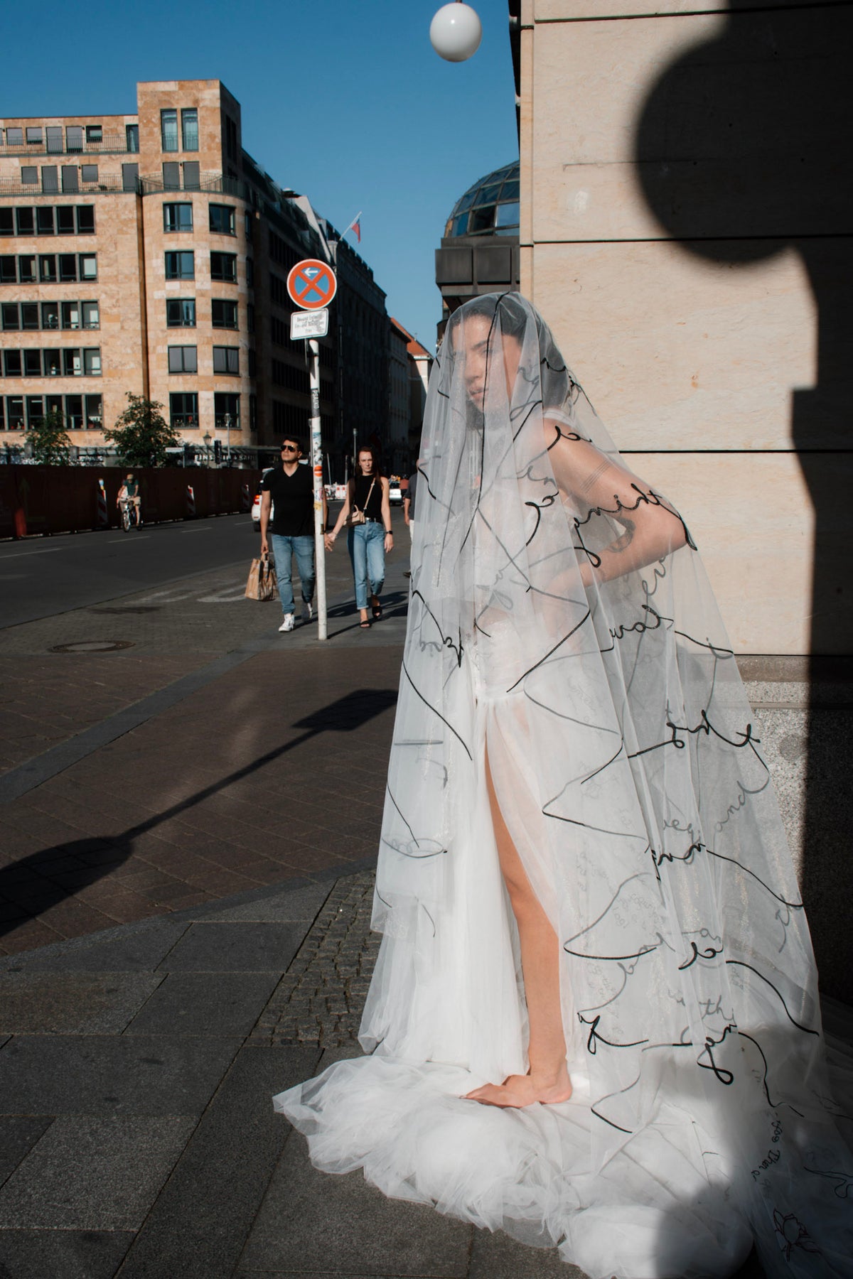 Embroidered wedding/bridal veil - LOVE POEM